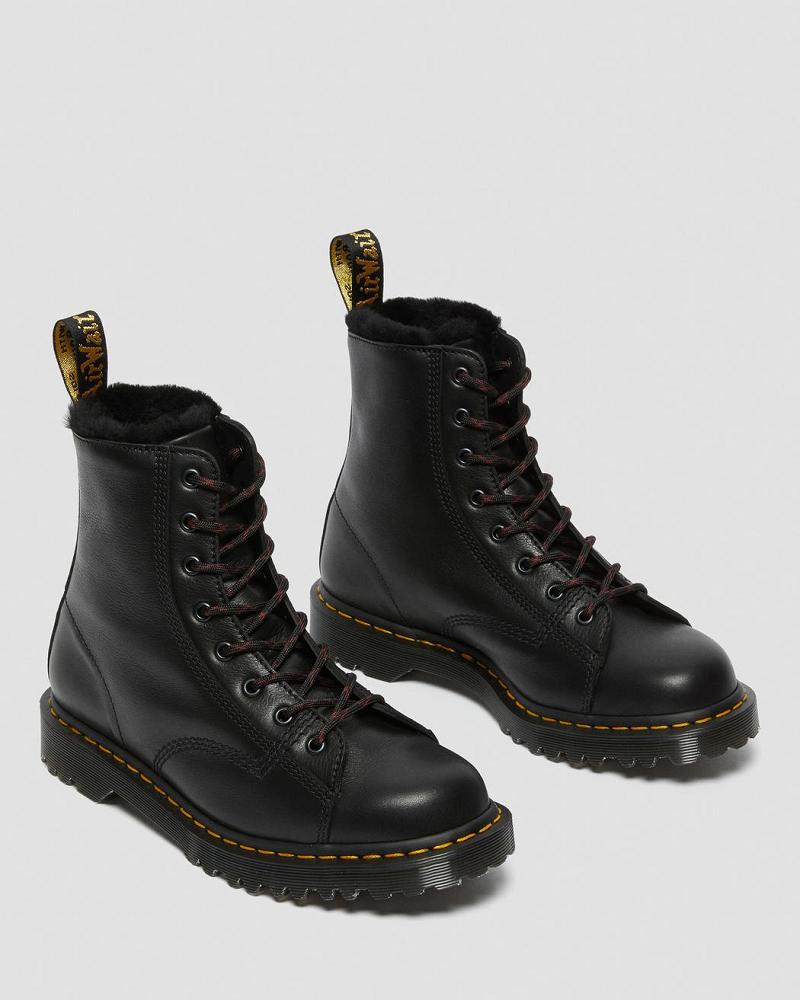 Men's Dr Martens Barton Made in England Shearling Lined Leather Ankle Boots Black | AU 433CTV